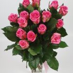 Bukiet 15 różowych róż